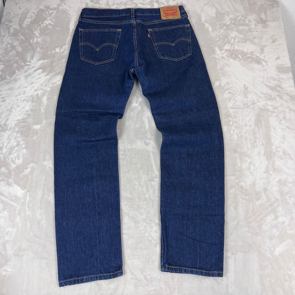 Levis 505 Jeans Mens 34x32 Dark Wash Denim Straight 100% Cotton Americana Work